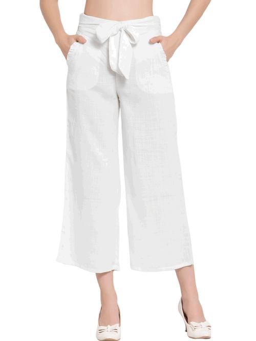 solid mid rise tie capri pant - 20035546 - Very Small Image - 1