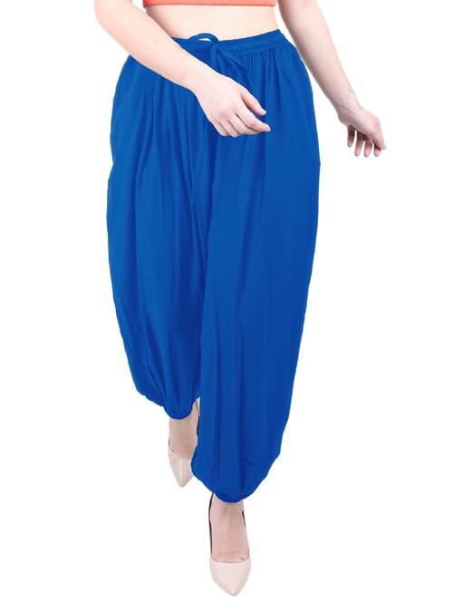 blue cotton blend harem salwars - 20035700 - Very Small Image - 1