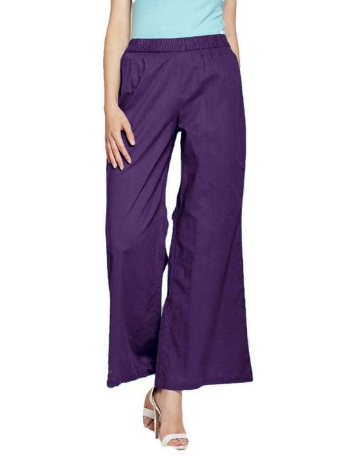 solid waist knot flared palazzo - 20036189 - Very Small Image - 1