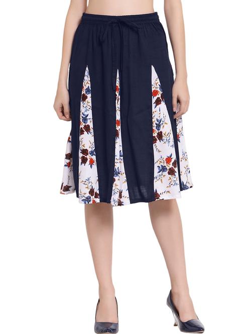 color block printed a-line skirt - 20036521 - Very Small Image - 1