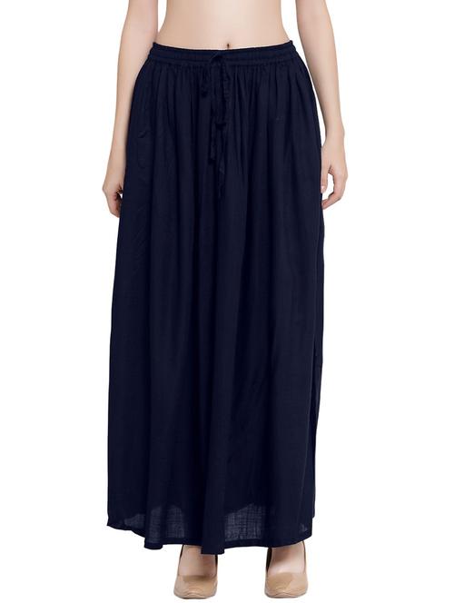 dark blue solids side slit skirt - 20036672 - Very Small Image - 1