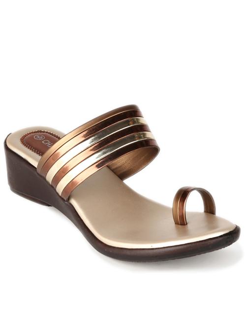 brown synthetic slip on sandals - 20037569 - Very Small Image - 1