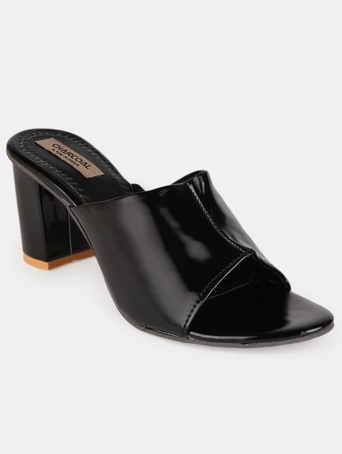 black synthetic slip on sandals - 20037578 - Very Small Image - 1