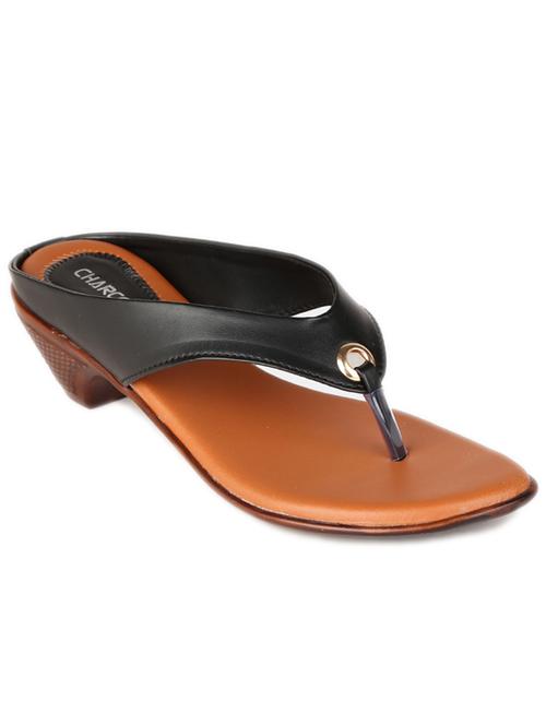 black pu slip on sandals - 20037582 - Very Small Image - 1