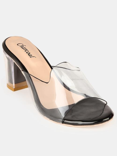 black synthetic slip on sandals - 20037583 - Very Small Image - 1