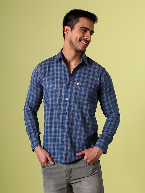 mens check print casual shirt - 20038107 - Very Small Image - 1