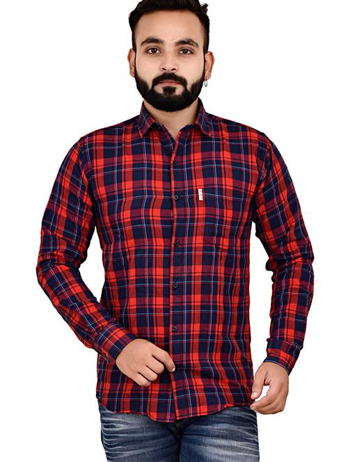mens checks casual shirt - 20038176 - Very Small Image - 1