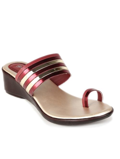 red synthetic slip on sandals - 20038500 - Very Small Image - 1