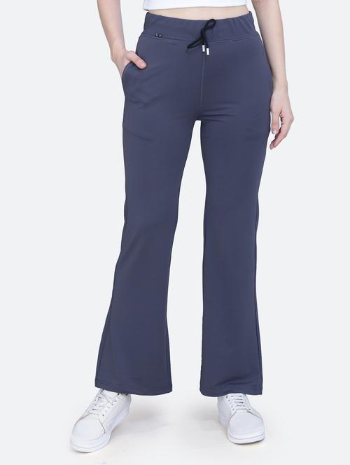 high rise full length solid track pant - 20039149 - Very Small Image - 1
