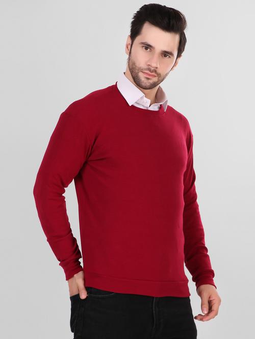 round neck solid pullover - 20044756 - Very Small Image - 1
