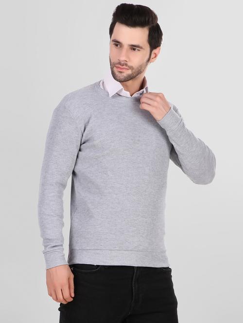 round neck solid pullover - 20044757 - Very Small Image - 1