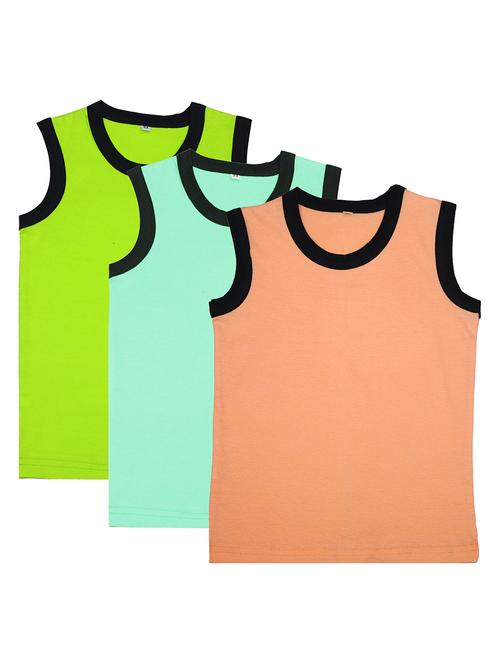 boys pack of 3 solid vest - 20045039 - Very Small Image - 1