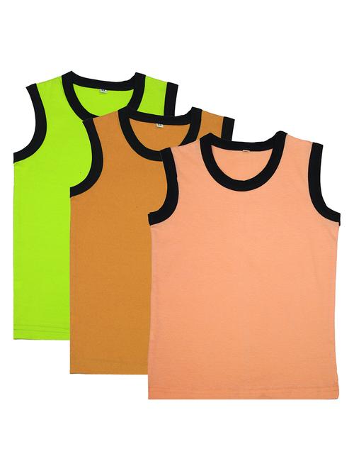 boys pack of 3 solid vest - 20045040 - Very Small Image - 1