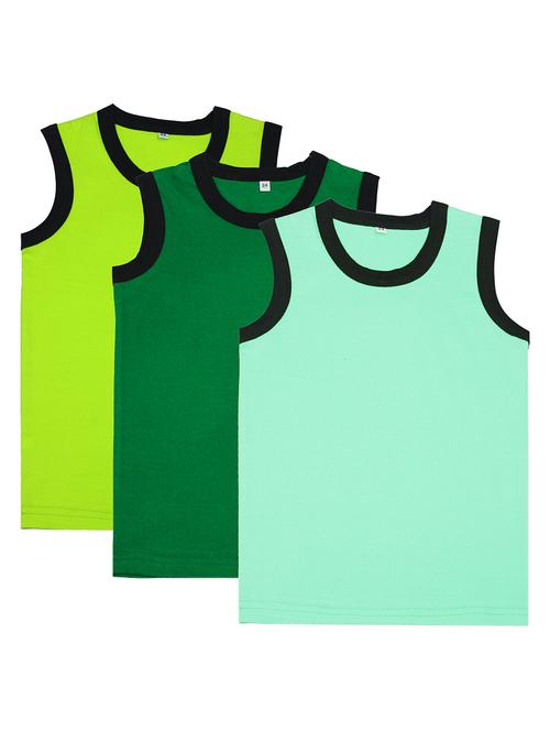 boys pack of 3 solid vest - 20045048 - Very Small Image - 1