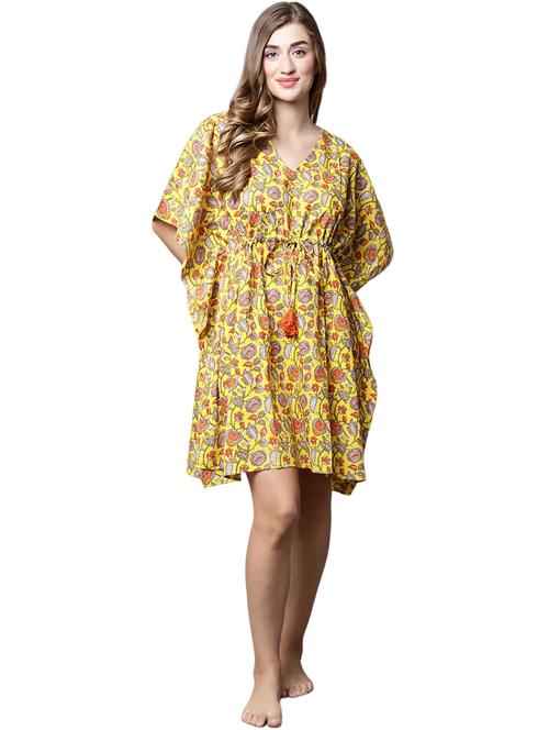 yellow printed coverup - 20045188 - Very Small Image - 1