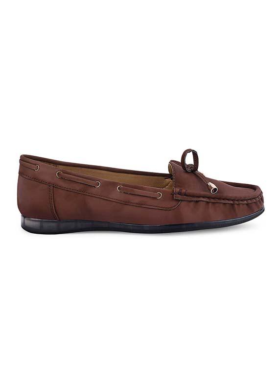 brown pu slip on loafers - 20045296 - Zoom Image - 2