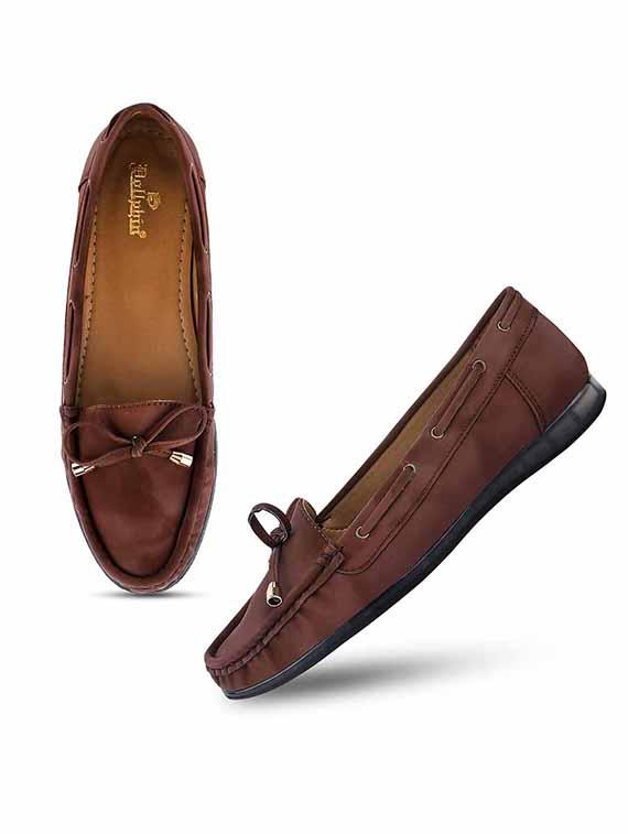 brown pu slip on loafers - 20045296 - Zoom Image - 4