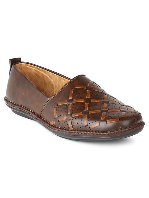 brown synthetic slip on mojaris - 20045511 - Very Small Image - 1