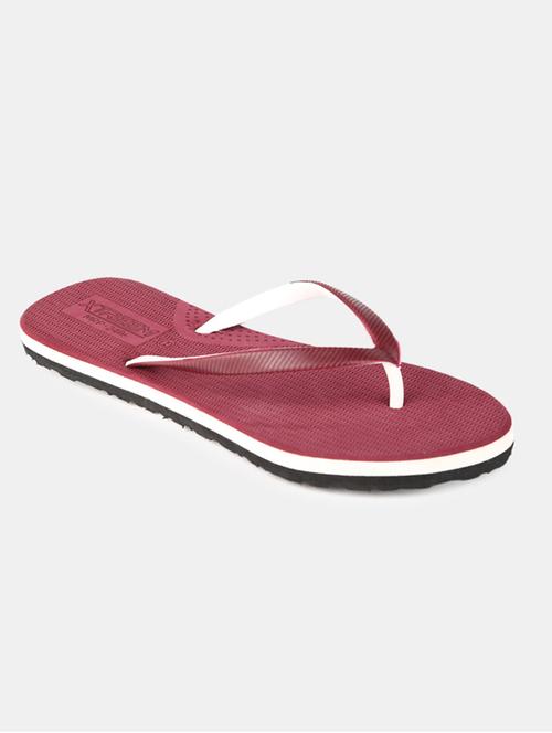 maroon pu slippers flip flops - 20045773 - Very Small Image - 1