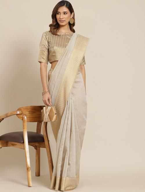 women's bordered grey colored saree - 20045919 - Very Small Image - 1