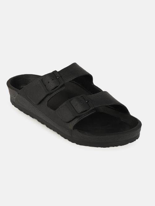 black pu slip on flip flops - 20046175 - Very Small Image - 1