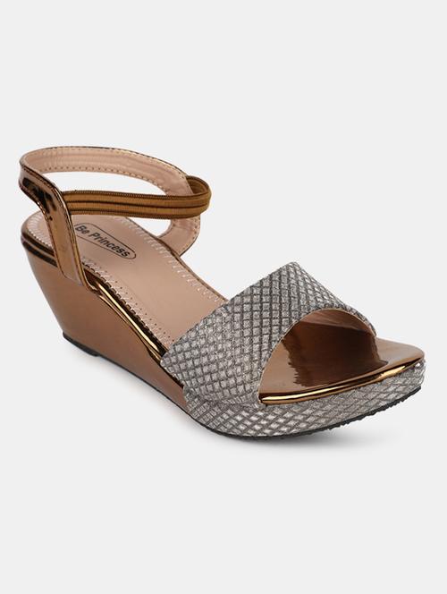 girls gold leather sandal - 20050373 - Very Small Image - 1