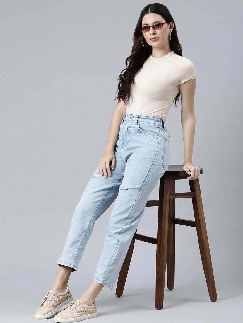women's distress mom fit jeans - 20052152 - Standard Image - 4
