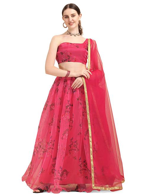 printed unstitched flared lehenga - 20054039 - Very Small Image - 1