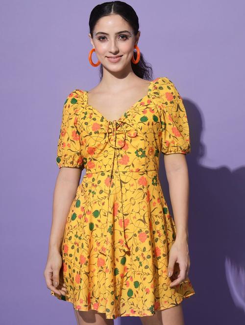 women's fit & flare floral dress - 20055285 - Very Small Image - 1