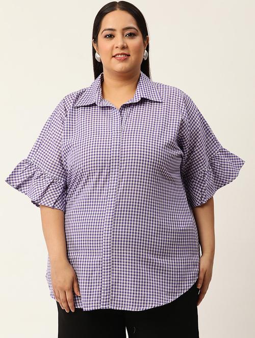 women's straight collared top - 20055572 - Very Small Image - 1