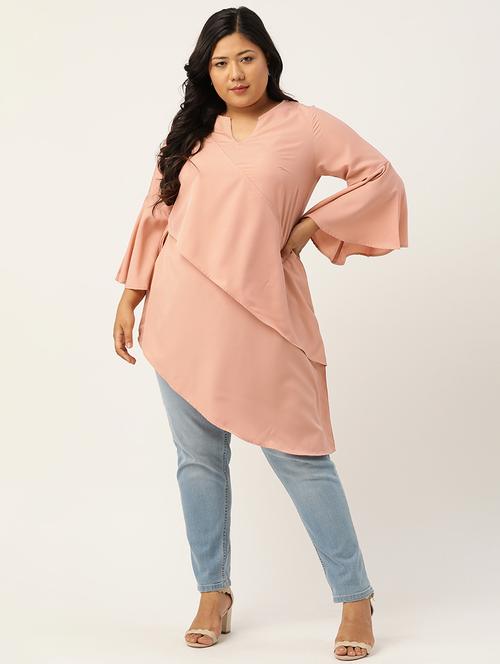 women's asymmetric notch neck top - 20055654 - Very Small Image - 1