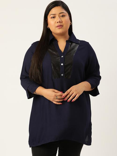 women's straight collared top - 20056268 - Very Small Image - 1