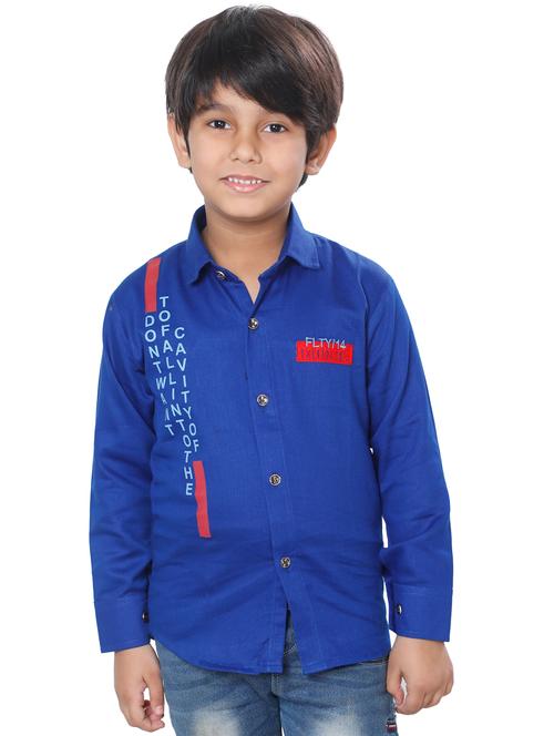 boys shirt collar printed shirt - 20056849 - Very Small Image - 1