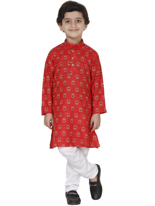 boys printed kurta pajama set - 20057570 - Very Small Image - 1