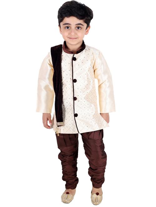 boys self design sherwani - 20057578 - Very Small Image - 1