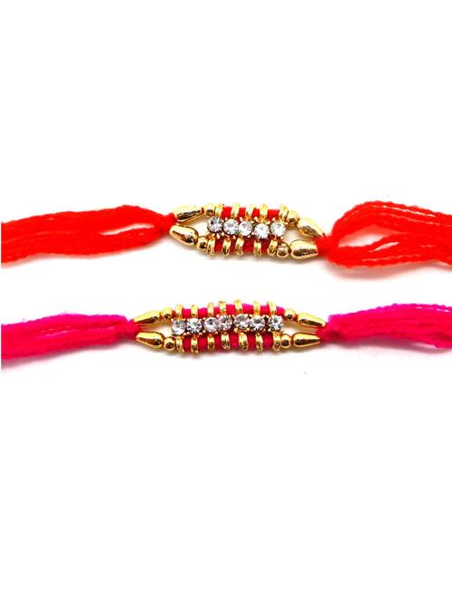 purvani pack of 2 rakhi set with roli chawal & card - 20059564 - Very Small Image - 1