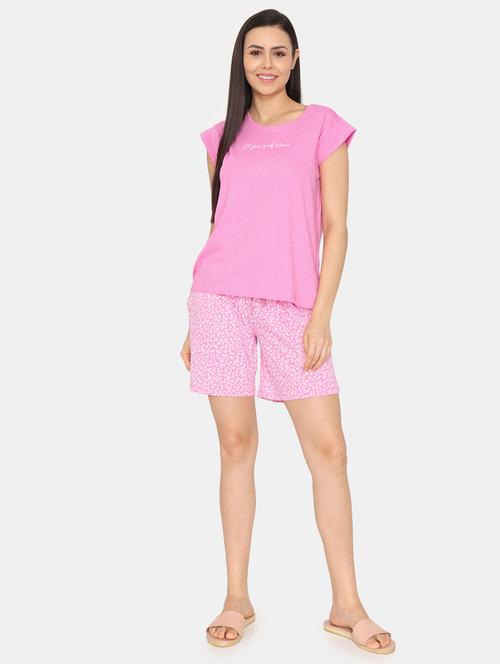 printed top & shorts nightwear set - 20059664 - Very Small Image - 1