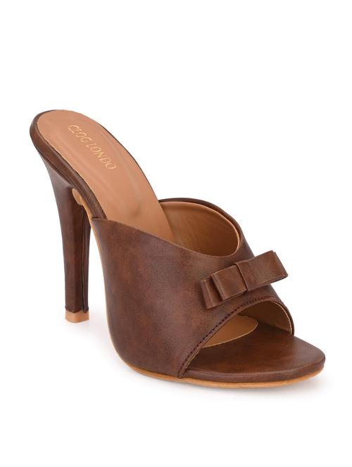 brown synthetic slip on sandals - 20059784 - Very Small Image - 1