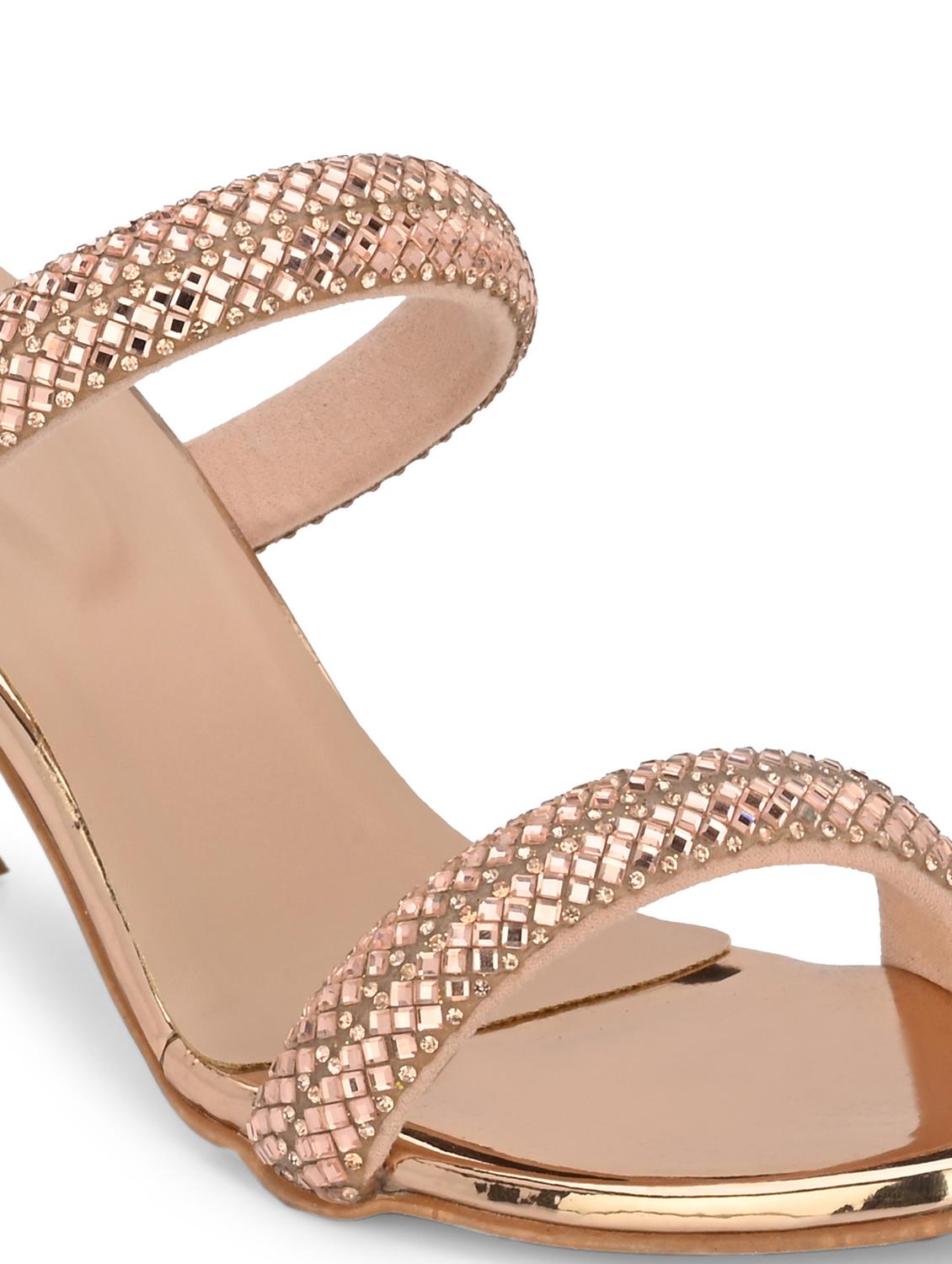 copper synthetic slip on sandals - 20059805 - Zoom Image - 4