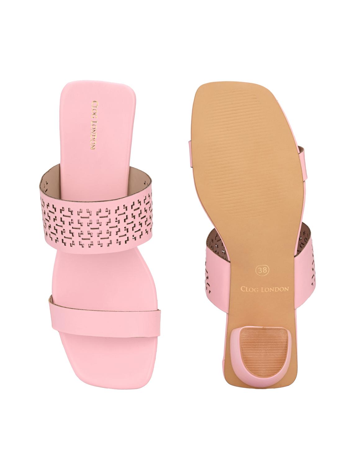 pink synthetic slip on sandals - 20059829 - Standard Image - 5