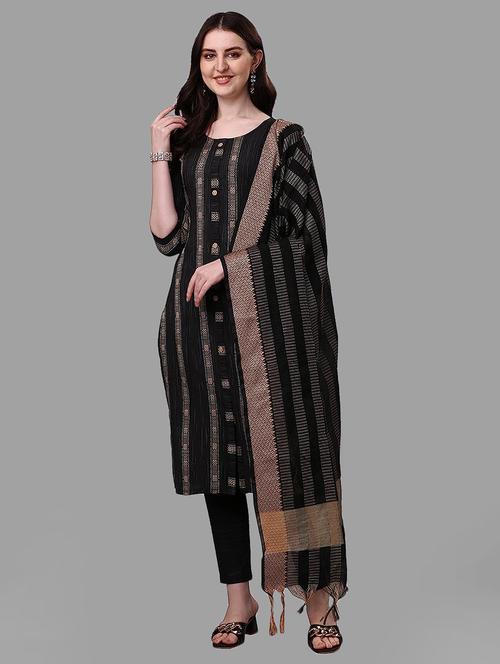 black kurta pant set with dupatta - 20059885 - Very Small Image - 1