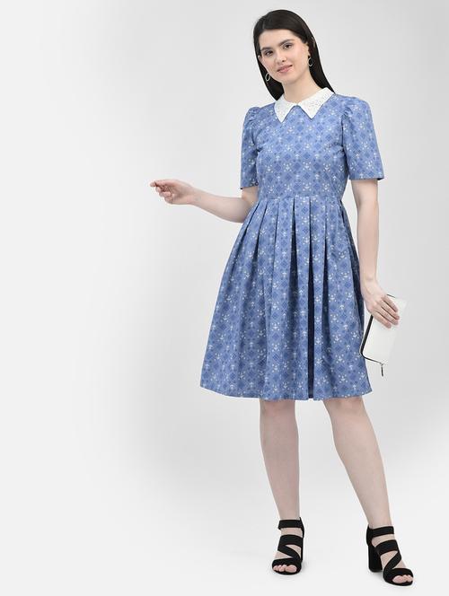 women's fit & flare printed dress - 20059933 - Very Small Image - 1