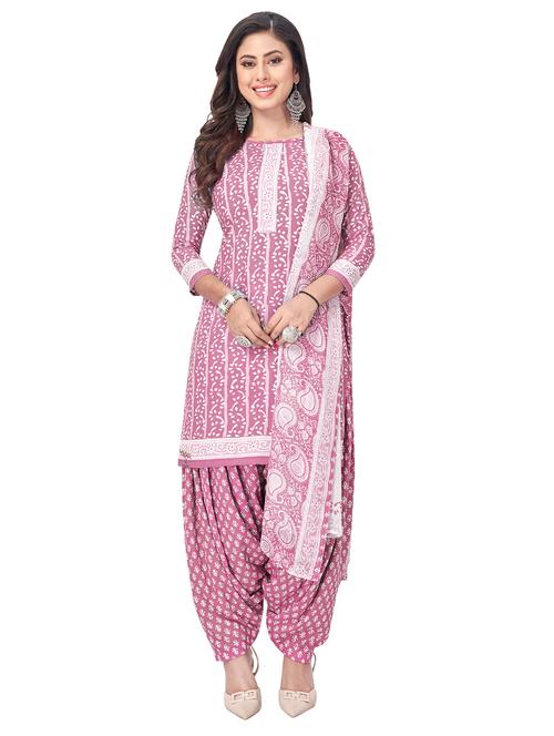 women printed unstitched suit set - 20059979 - Very Small Image - 1