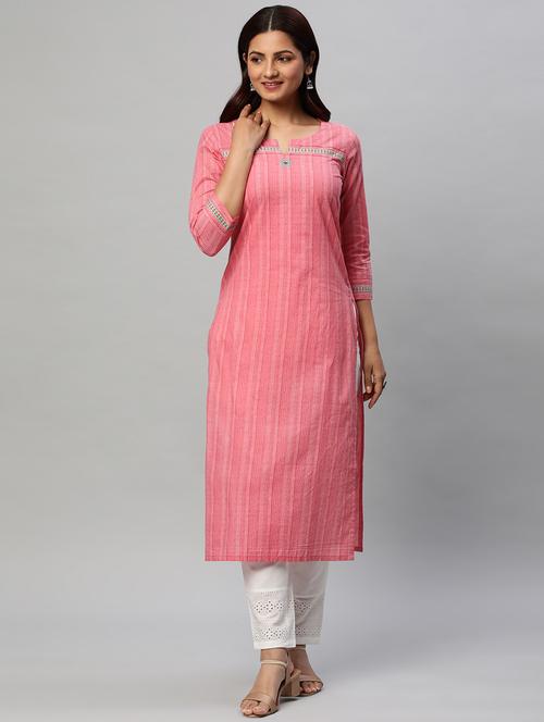 notch neck printed straight kurta - 20060131 - Very Small Image - 1