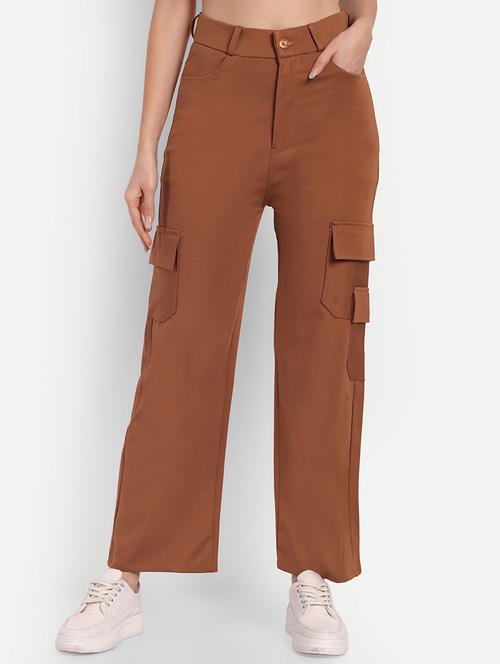 tan cotton blend cargo trouser - 20060195 - Very Small Image - 1
