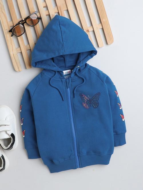 placement print hood neck sweatshirt - 20060266 - Very Small Image - 1