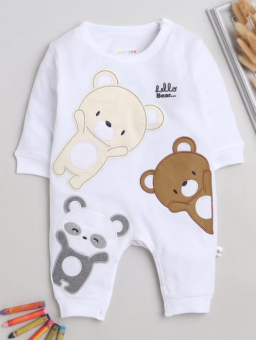 kids printed cotton romper - 20061144 - Very Small Image - 1