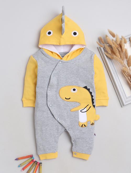 kids printed cotton romper - 20061153 - Very Small Image - 1