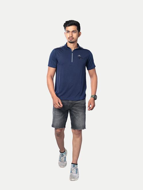 dark blue solid polyester t-shirt - 20067419 - Very Small Image - 1