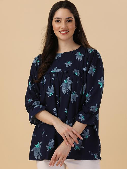 women's a line round neck top - 20068897 - Very Small Image - 1